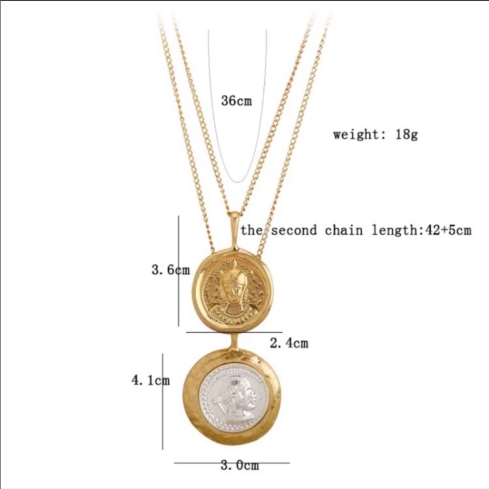 🔥NEW 18K Gold Vintage Coind Double Chain Necklace - Picture 5 of 5